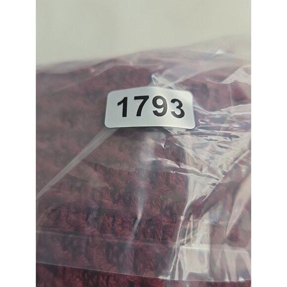 Michael Kors Crochet V Neck Sweater Long Sleeve Maroon Size XL - Picture 5 of 5